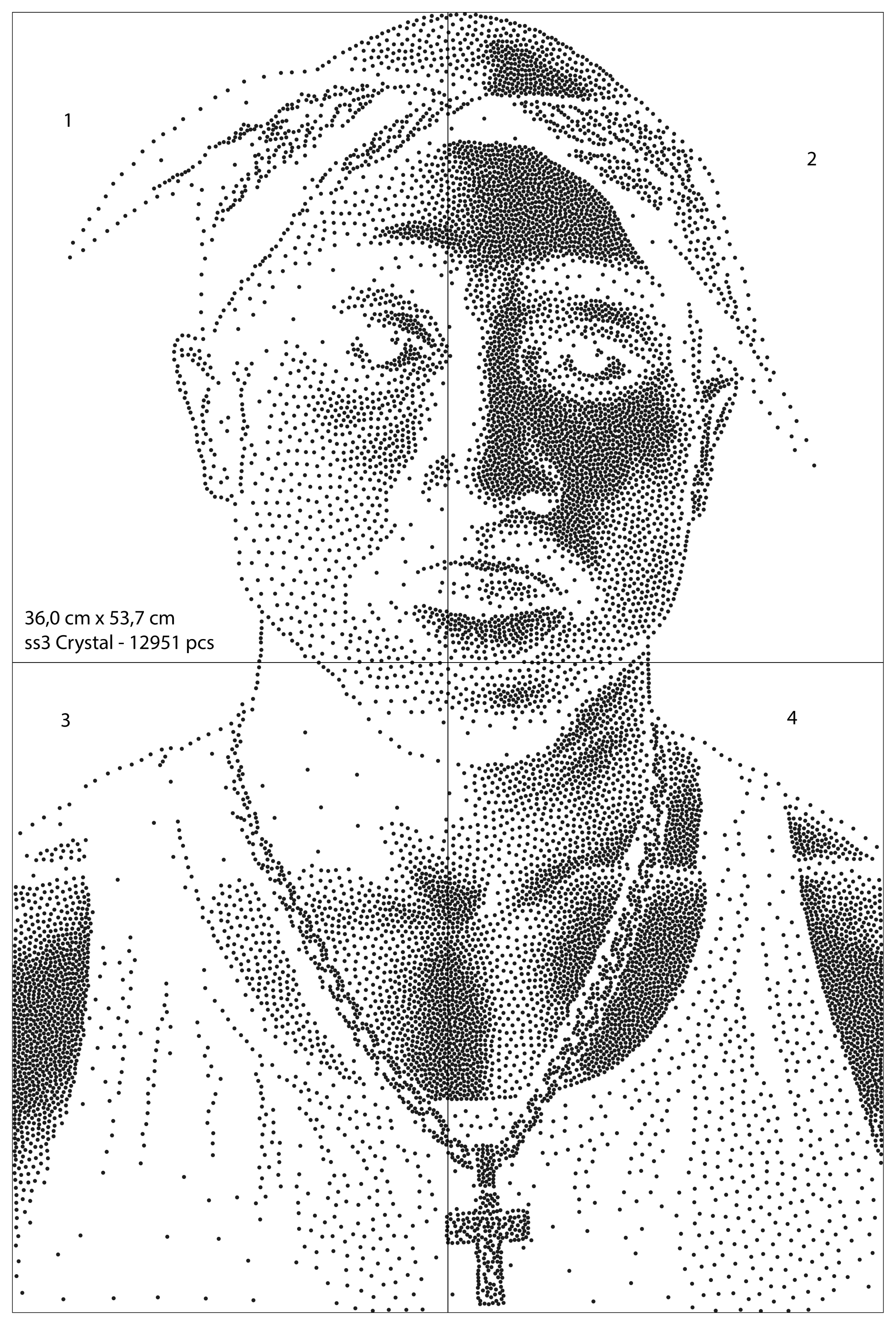 Tupac Rhinestone DIY Portrait Template