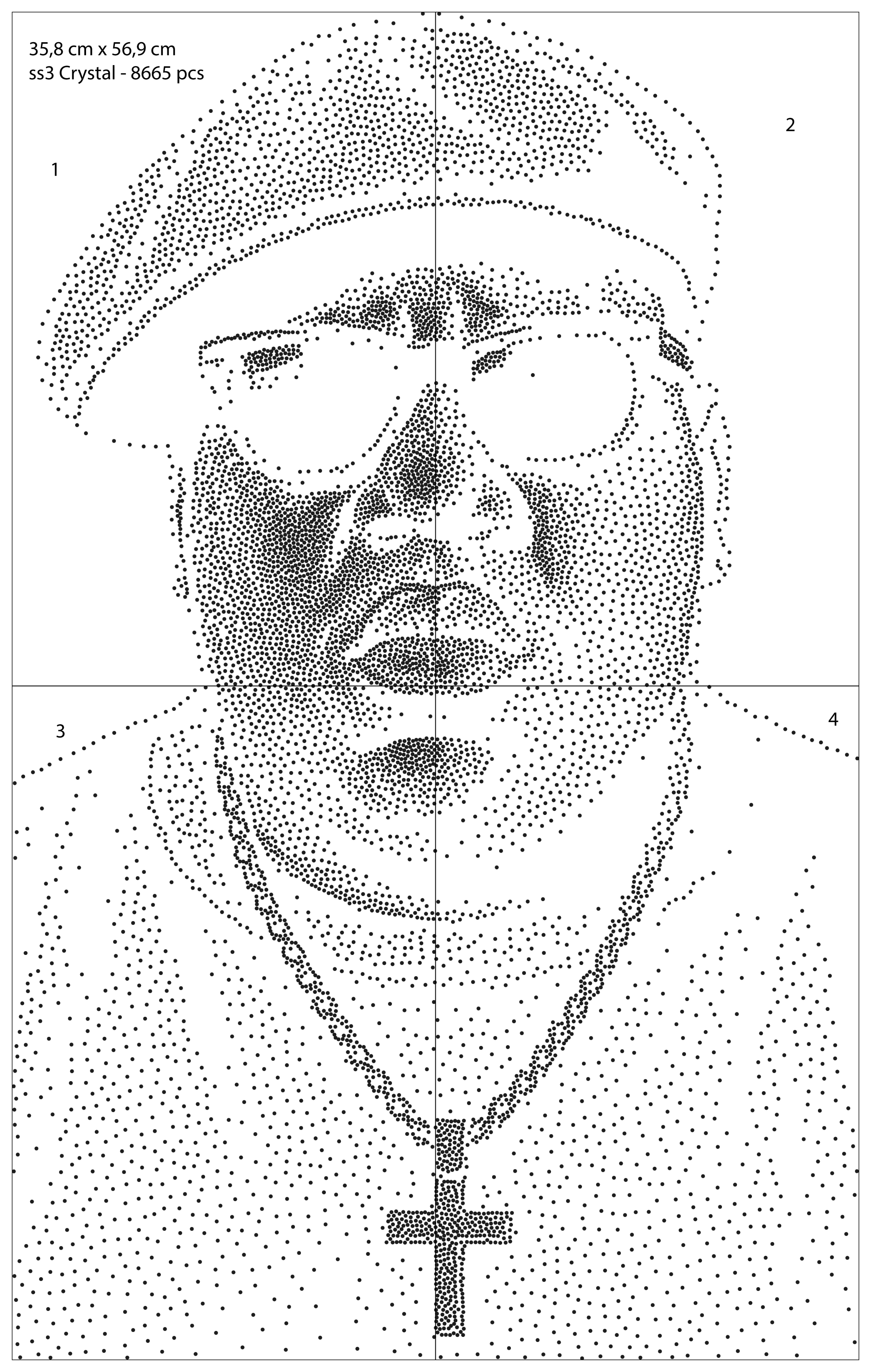 Biggie Smalls Rhinestone DIY Portrait Template