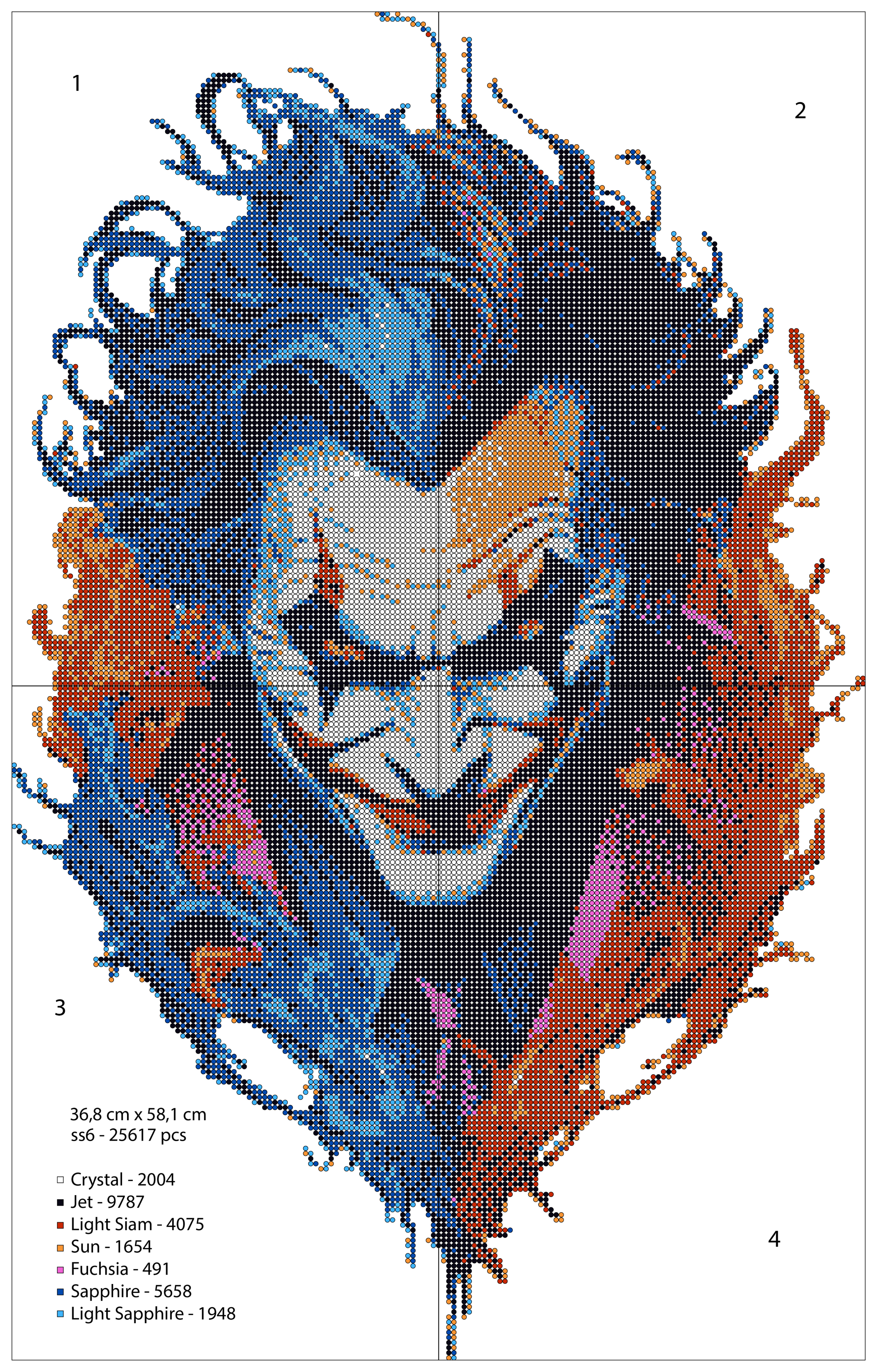 The Joker Rhinestone DIY Portrait Template