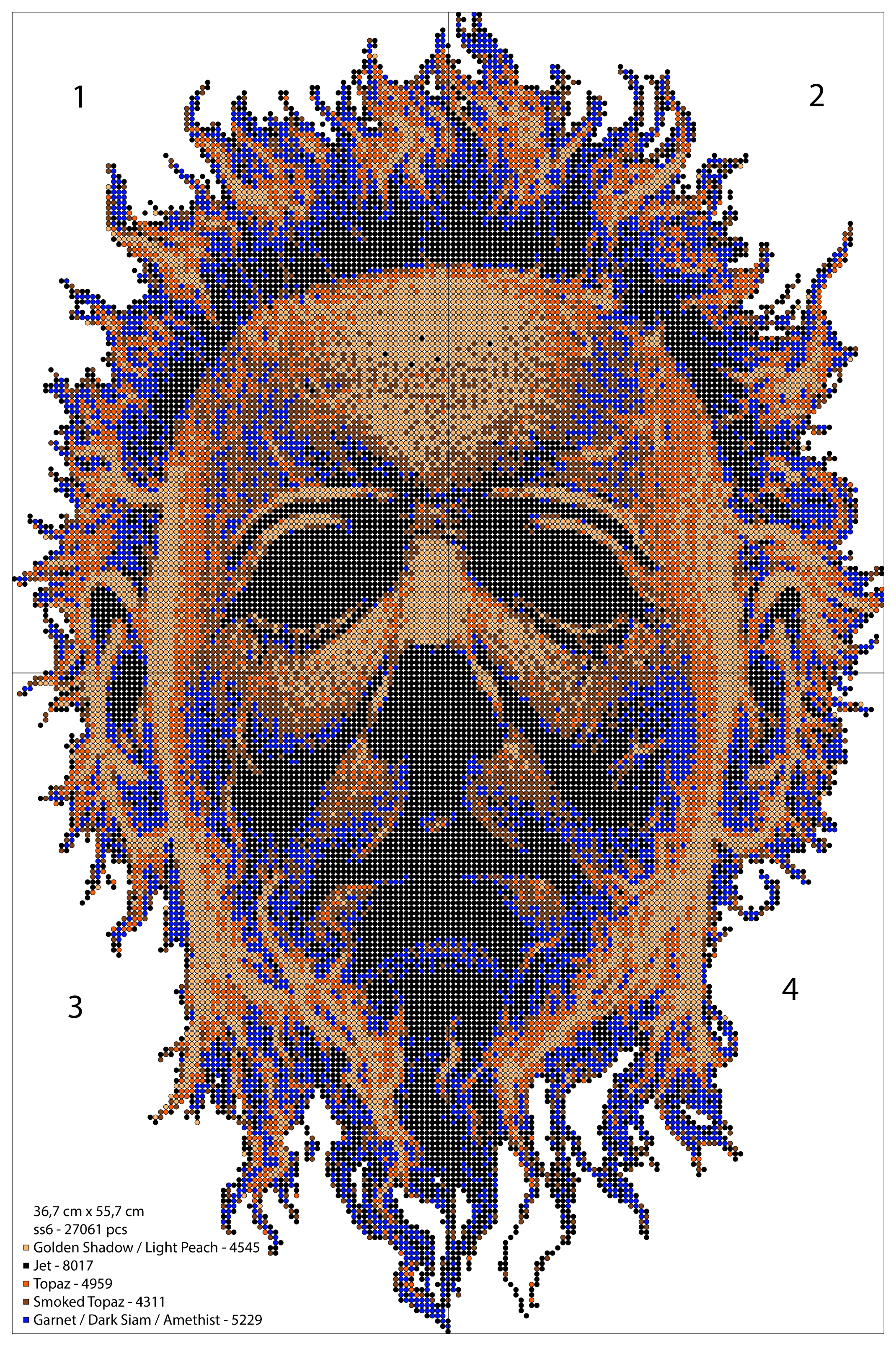 Michael Myers Rhinestone DIY Portrait Template