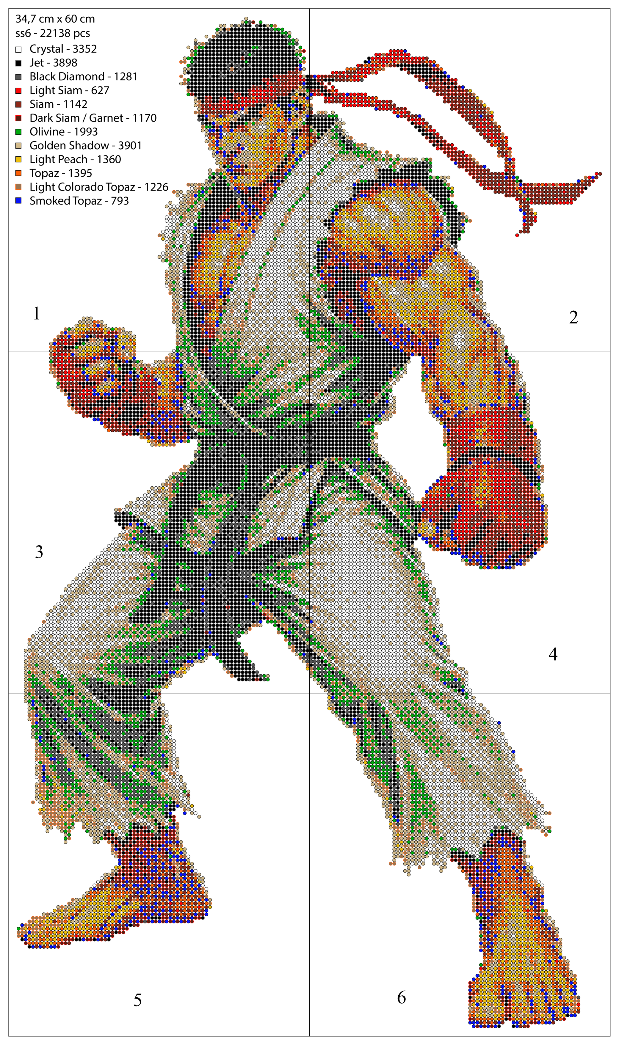 Ryu Rhinestone DIY Portrait Template