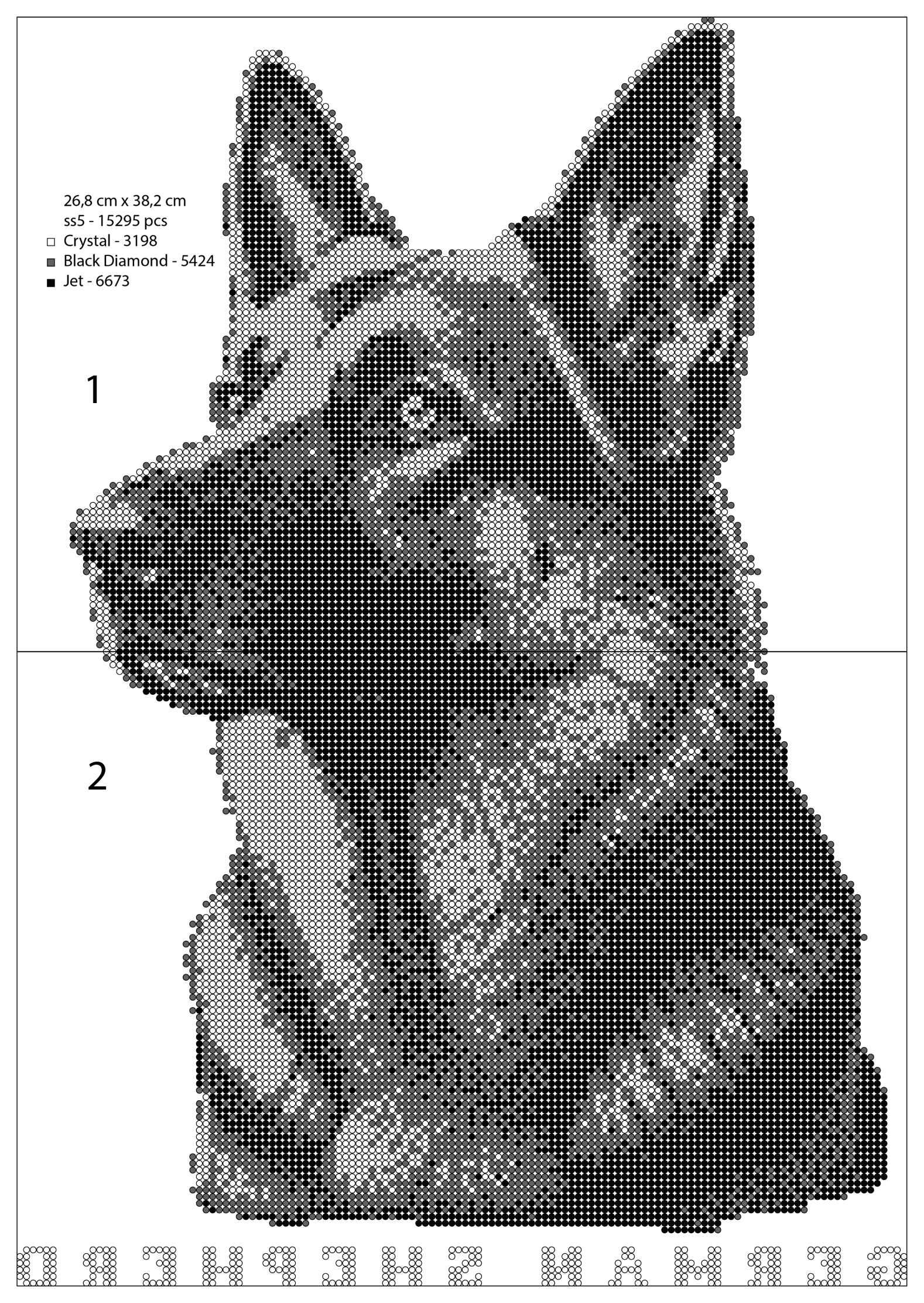 German Shepherd Rhinestone DIY Portrait Template
