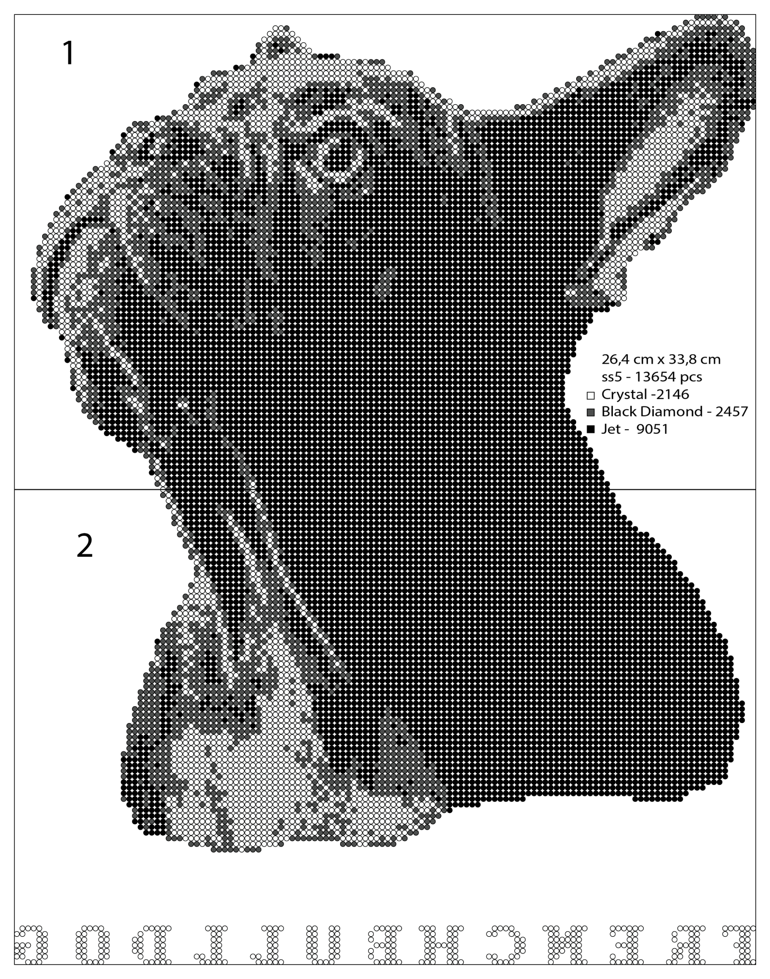 French Bulldog Rhinestone DIY Portrait Template
