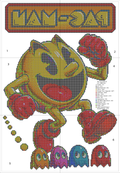 Pacman Rhinestone DIY Portrait Template